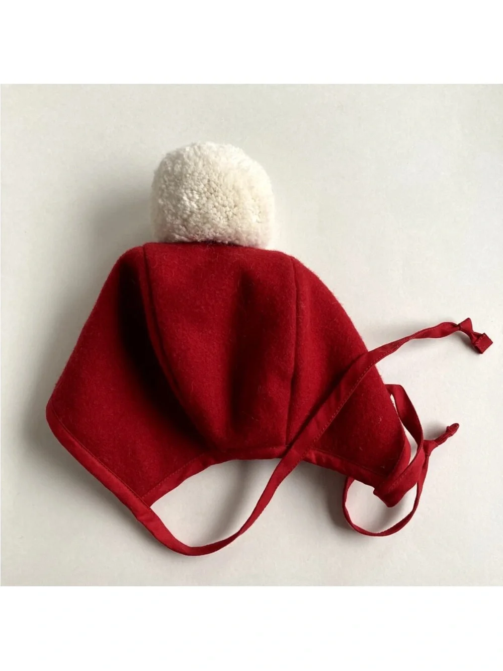 Briar Baby Father Christmas Pom Bonnet - Wool - Red White - 18-24M
